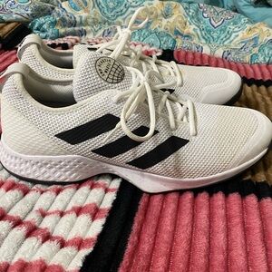 Adidas Mesh White and Black Athletic Shoes